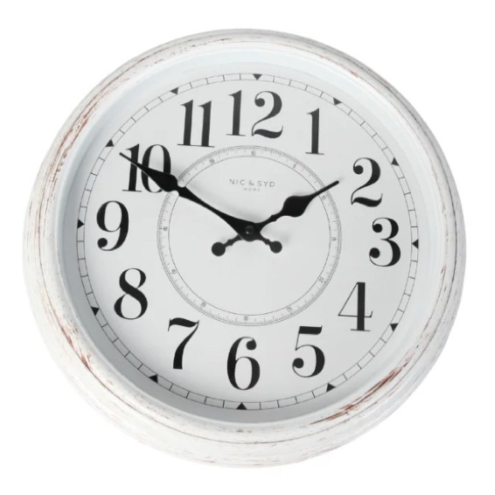 Distressed Wall Clock in Vintage Style